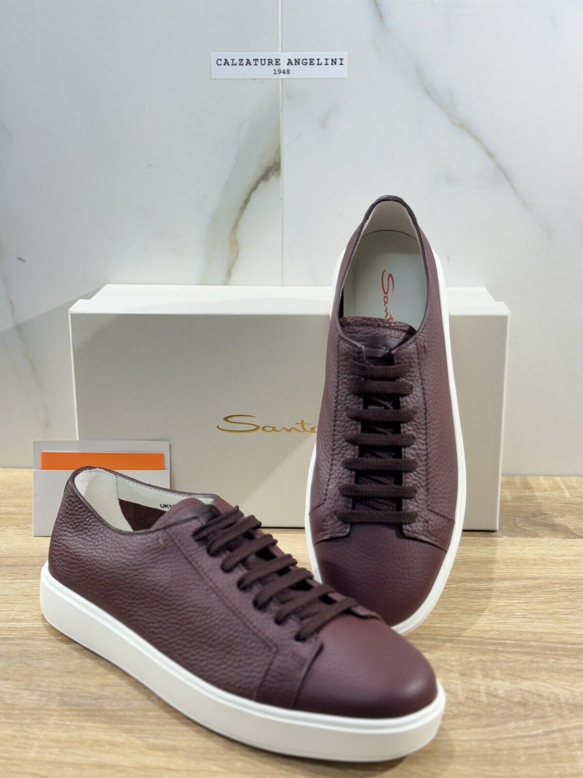 Santoni Sneaker Uomo Icon Pelle Bordo’  Luxury Men Santoni Shoes Icon 45