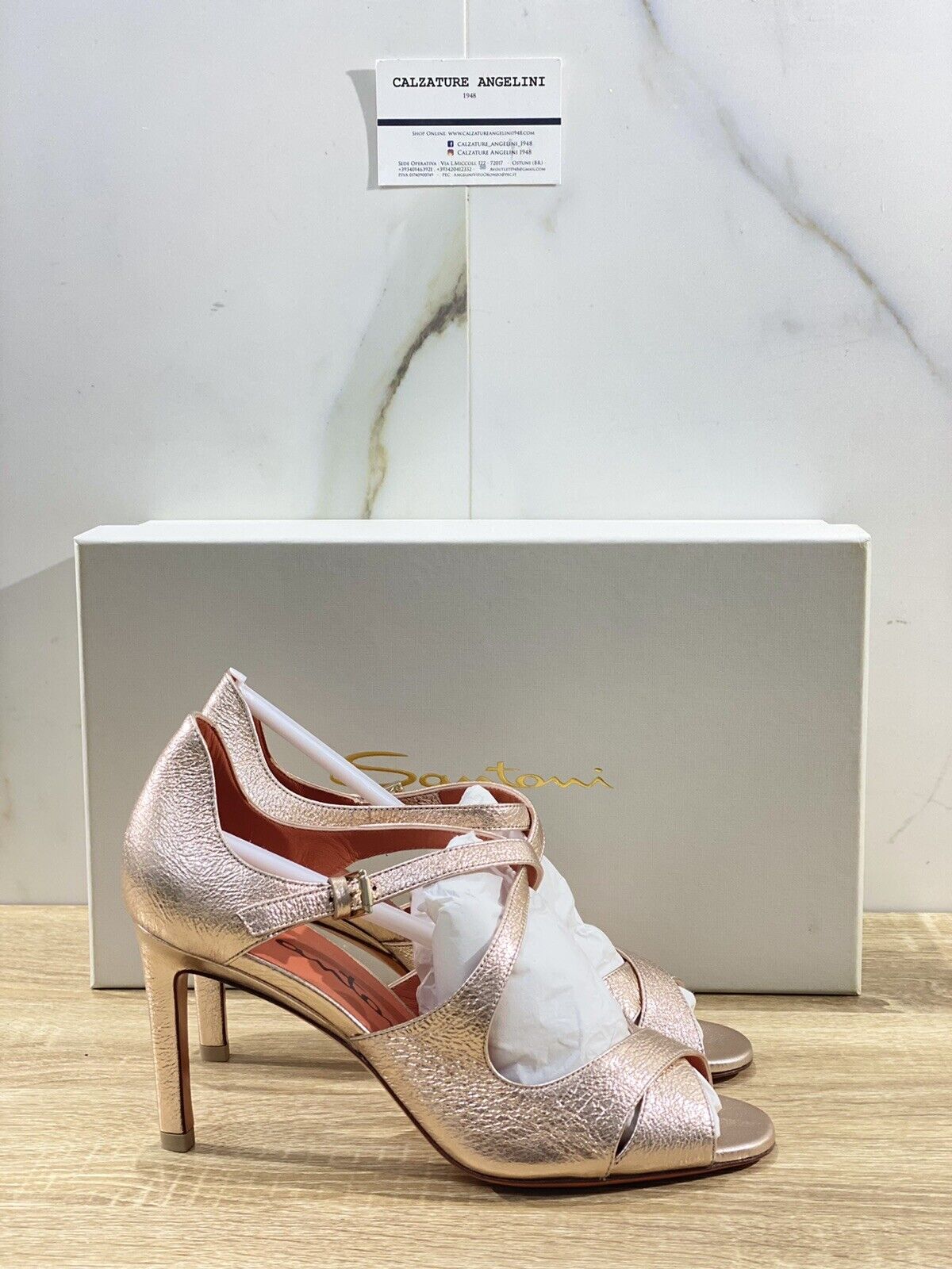 Santoni Sandalo Donna In Pelle Rose Gold Luxury Woman Shoes Santoni 37