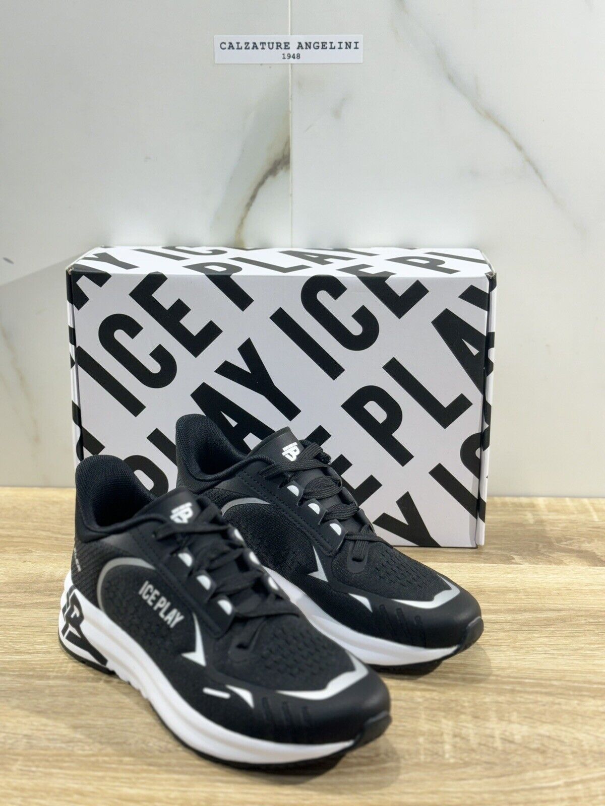 Ice Play Sneaker Donna Nera Extralight Casual Knitted Eco Leather 39