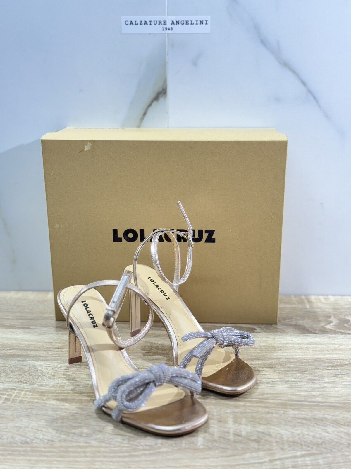 Lola Cruz Sandalo Donna Pelle Gold Rose Luxury Woman Sandal 36