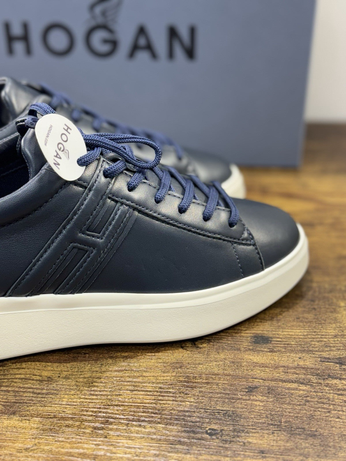 Hogan H580  sneaker Pelle Blu   memory foam Luxury HoganShoes Uomo 43