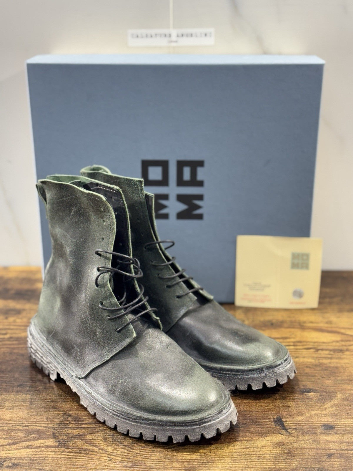 Moma Anfibio  Boot Verdone  Fatto A Mano In Italia Luxury Moma Boot Donna 41
