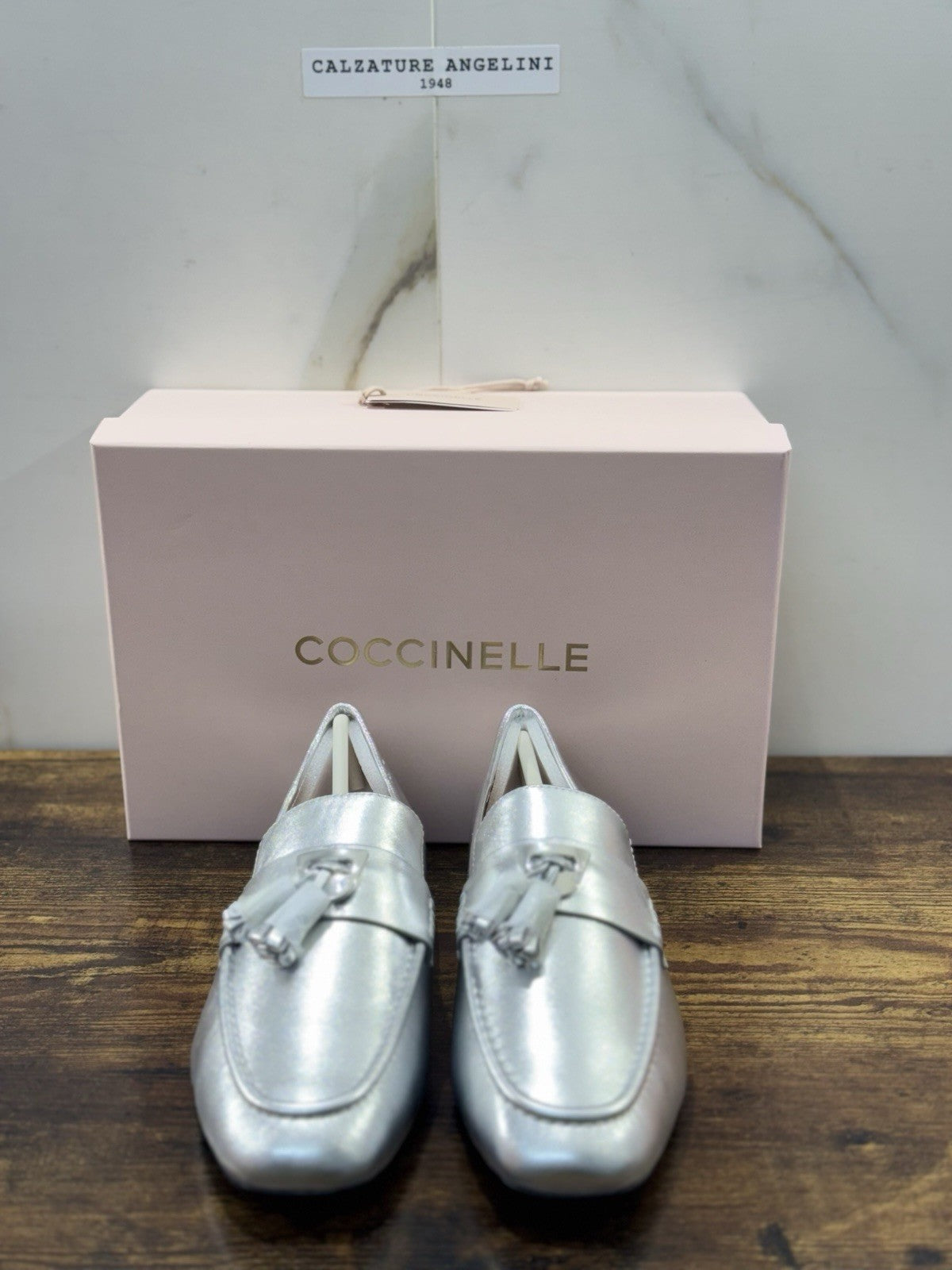 Coccinelle Mocassino Pelle Argento Casual Scarpa Coccinelle Donna 39