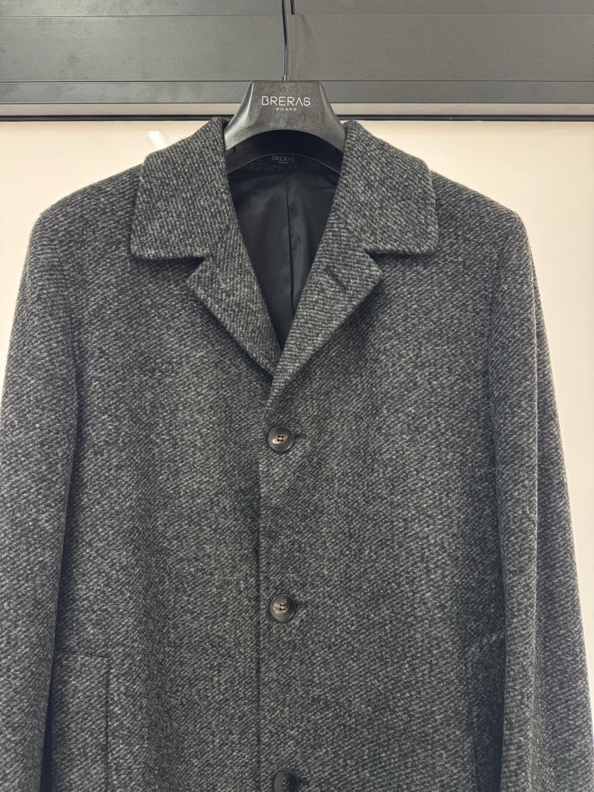 Breras Cappotto Rennes monopetto in pura lana Grey   Uomo 50