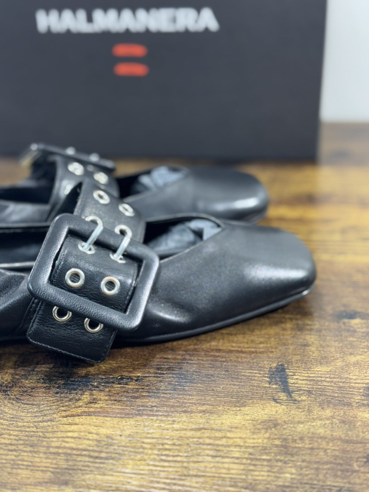 Halmanera Ballerina  Donna Peg 14 In Pelle Nera Super  Soft  Luxury Shoes 41