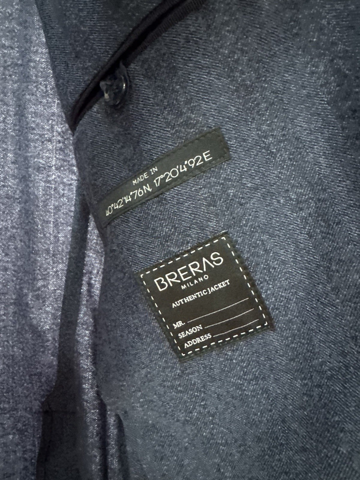 Breras Milano Giacca 100% Lana Vergine   Blu Uomo 48