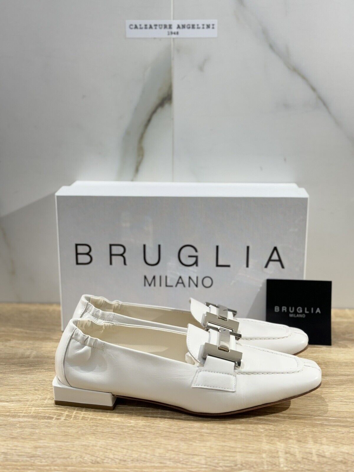 Bruglia Milano Mocassino Donna Bianco  Luxury Casual Loafer Handmade 38