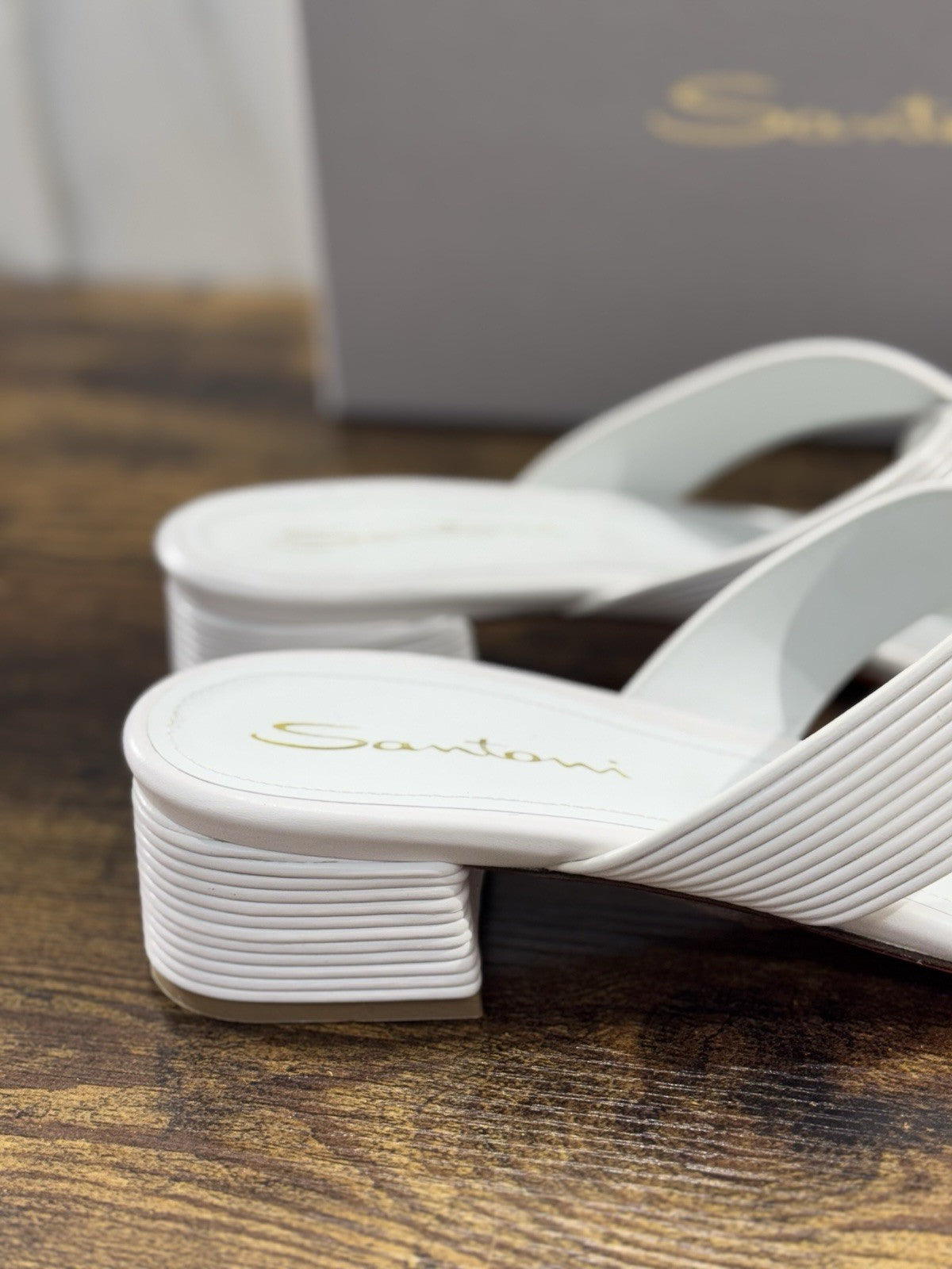 Santoni Sandalo  Pelle Bianco   Luxury Santoni Scarpe Donna 41