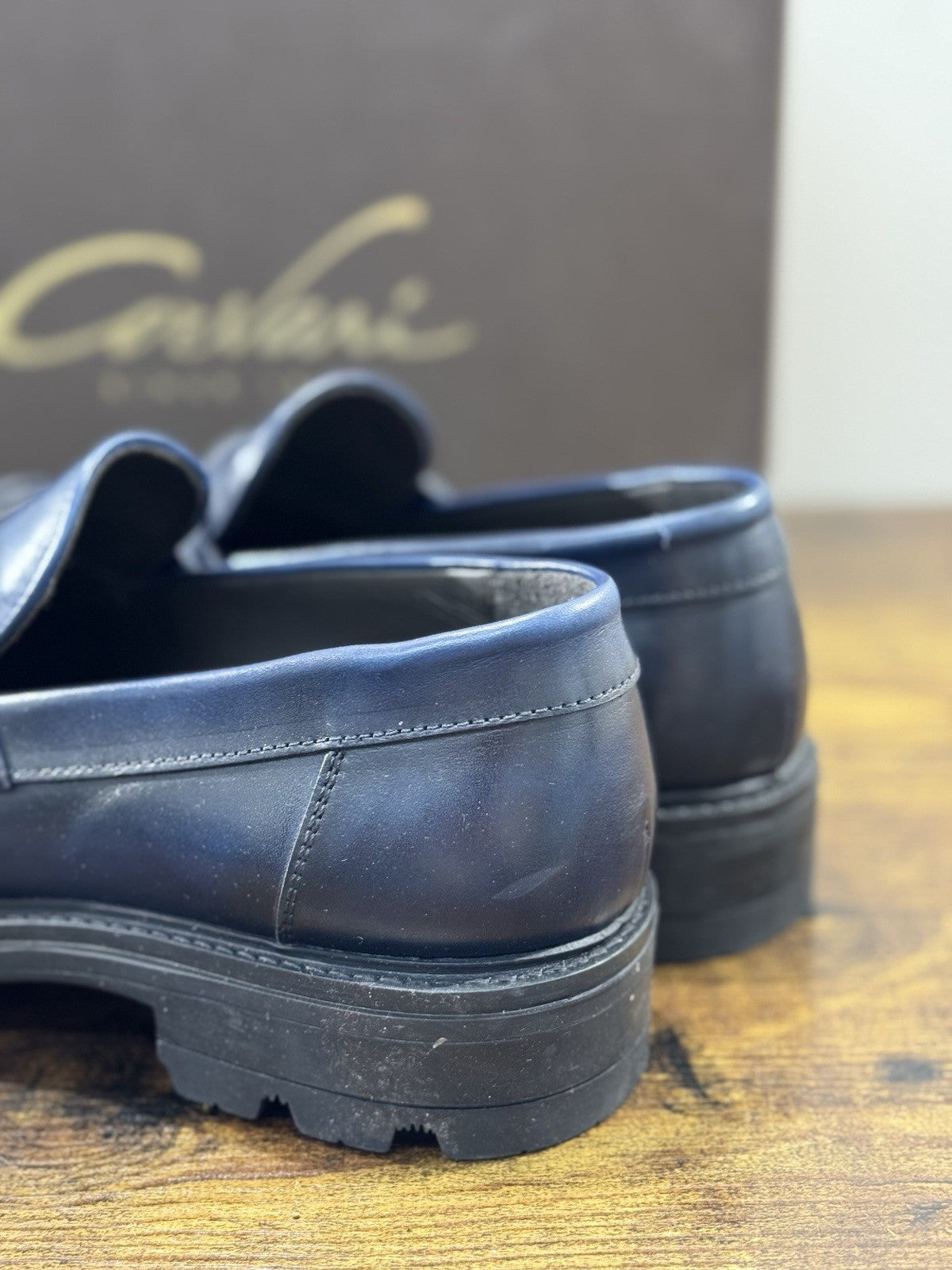 Corvari Mocassino Uomo  Pelle Blu   Luxury Men  Shoes 44