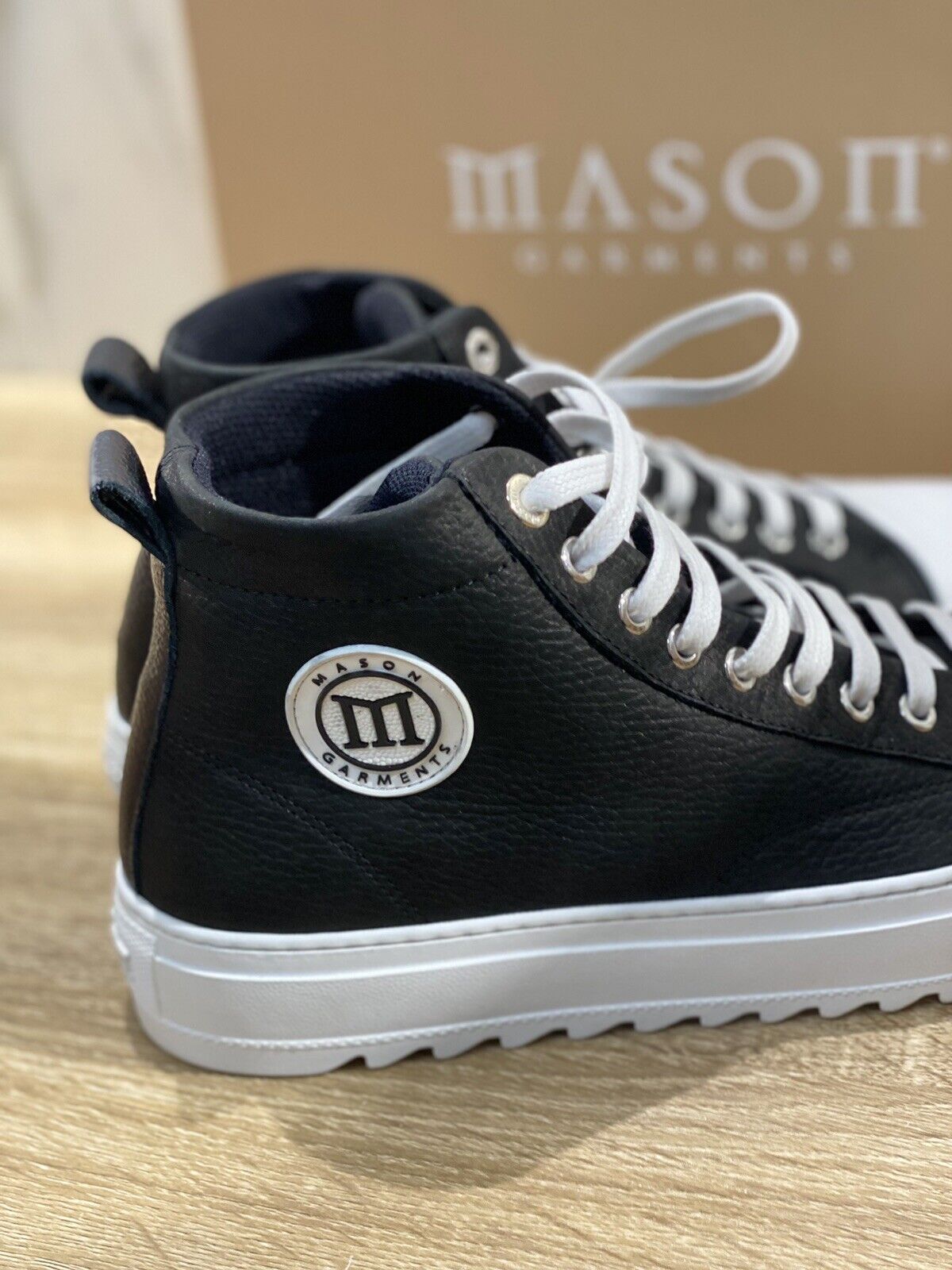 Mason Garments Sneaker uomo Astro hi top sneaker pelle nera 42