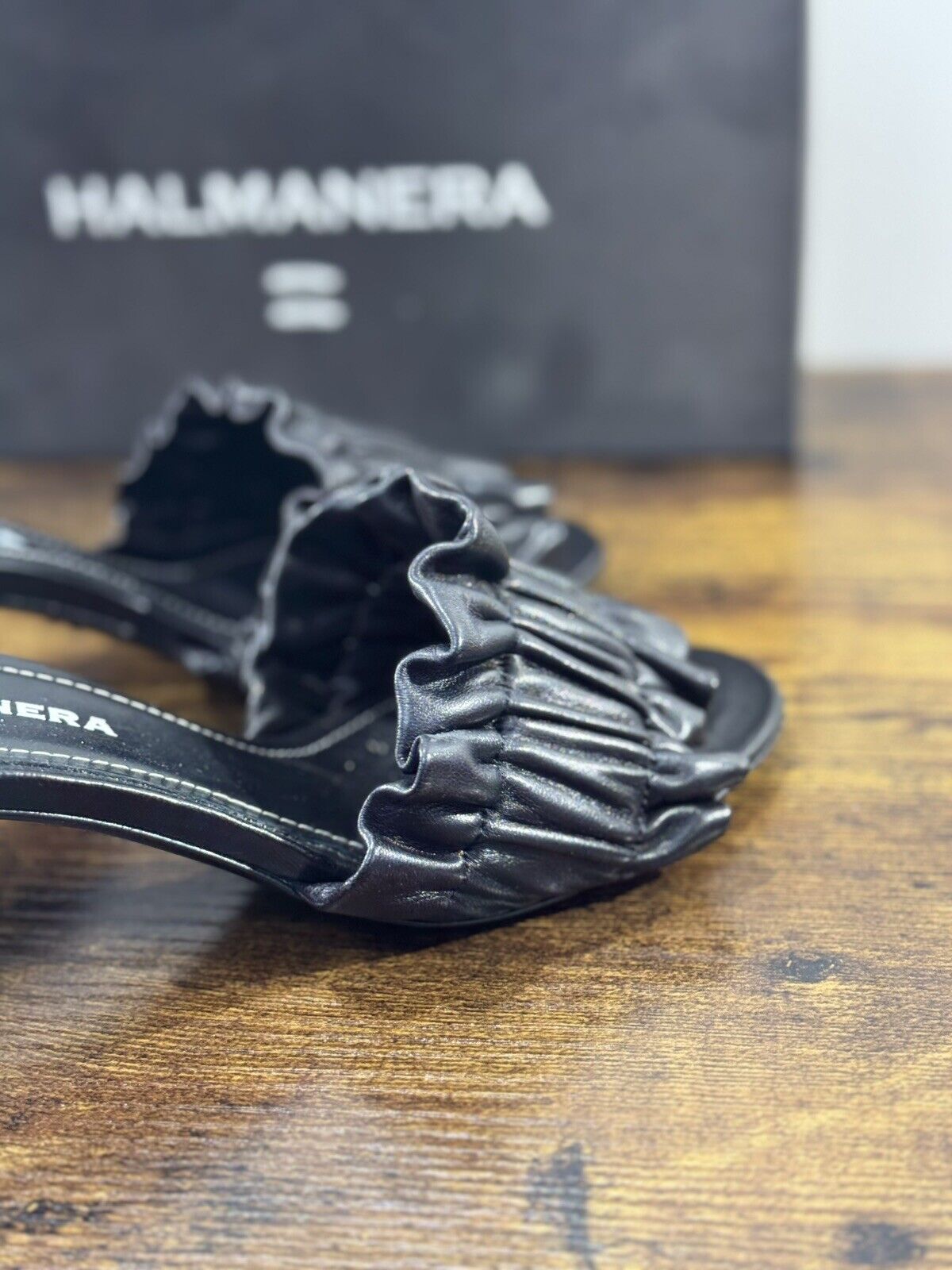 Halmanera Sandalo Donna Bea In Pelle Nero      Luxury Shoes 39