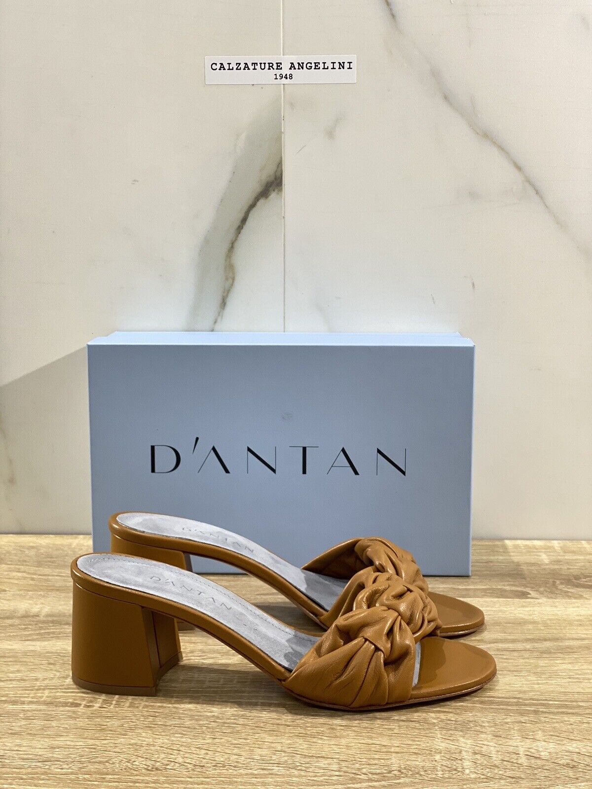 D’antan Sandalo Donna Pelle Cuoio Made In Italy Con Tacco 40