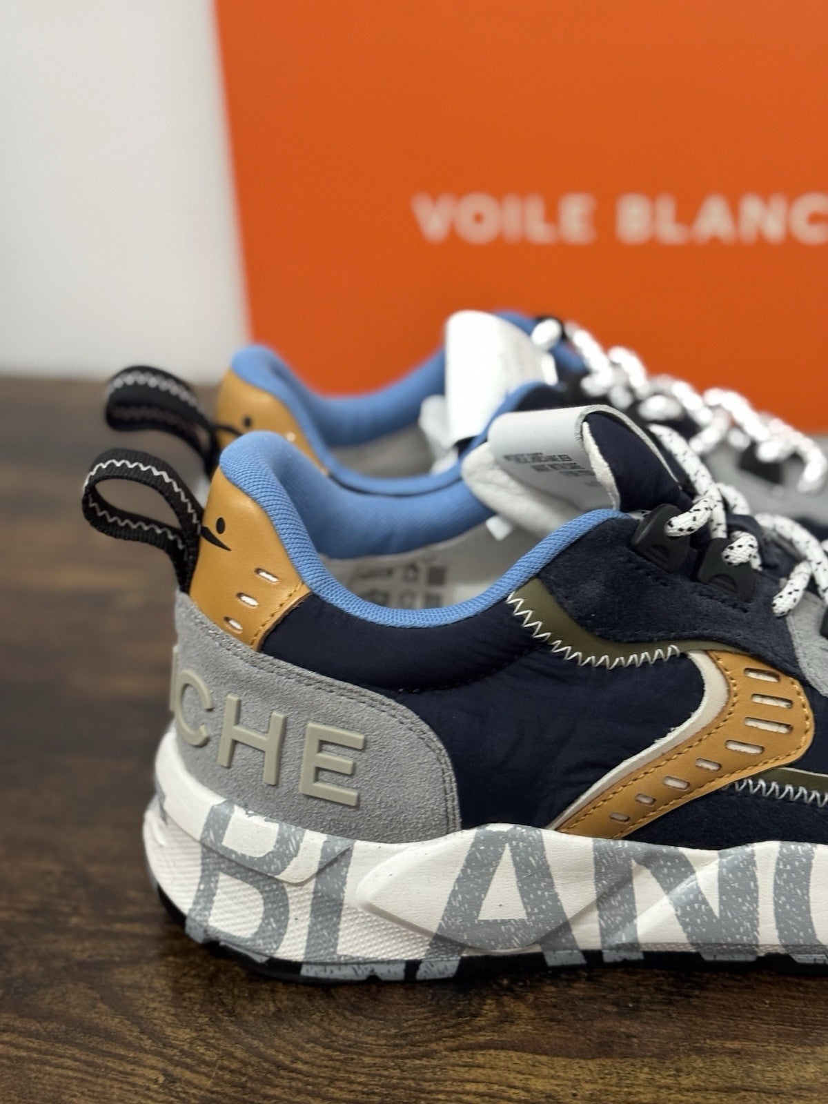 Voile Blanche Sneaker Club 01   Pelle Suede Nylon Blu   Casual Uomo 44