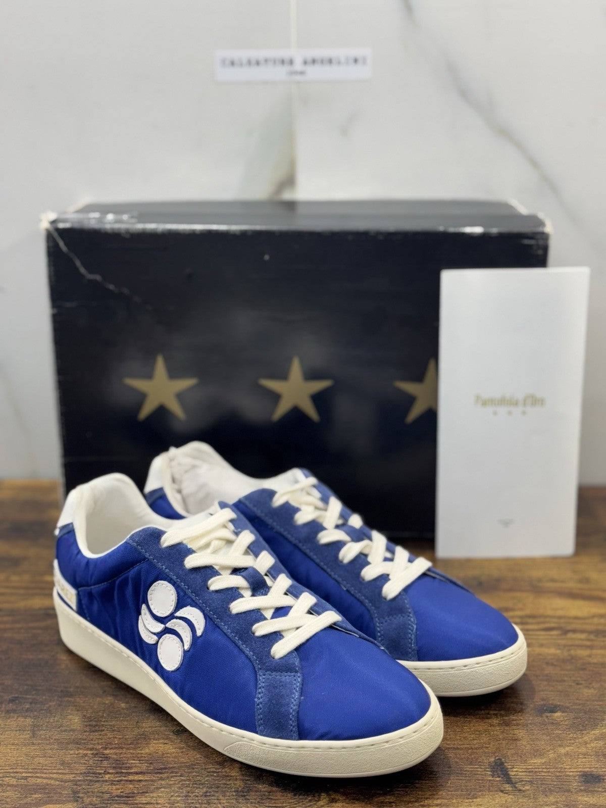 Pantofola D’oro Sneaker  Suarez   Pelle Blu Casual Scarpa  Uomo 39