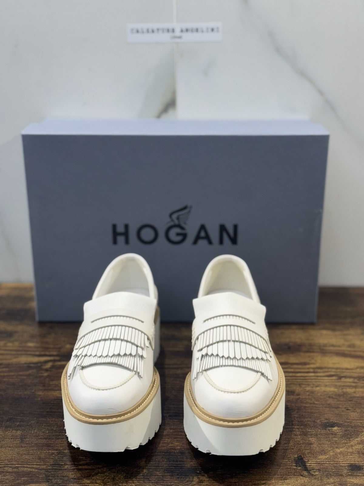Hogan Mocassino H355 Pelle Bianco Extra Light Zeppa Casual Hogan Donna 38