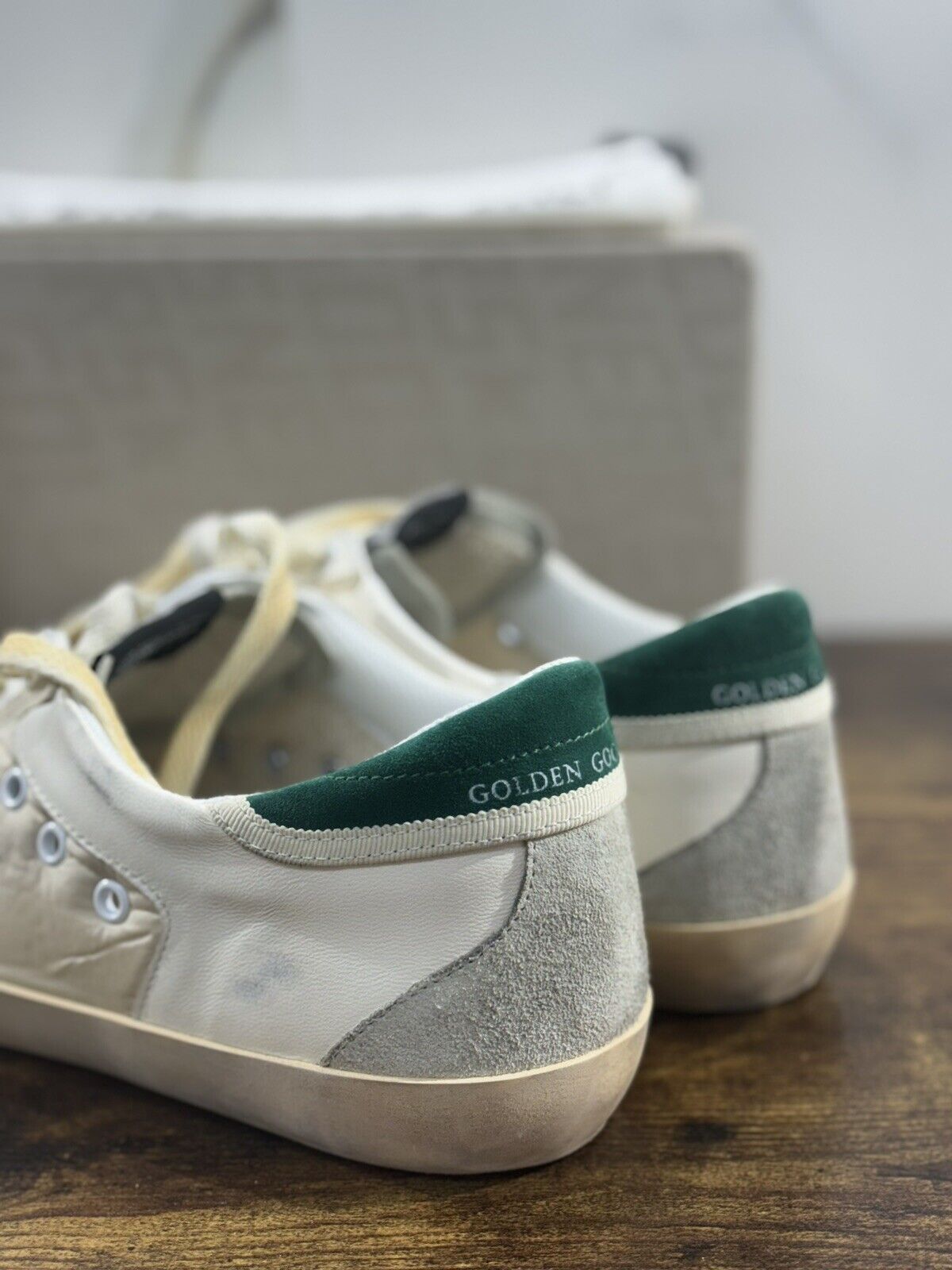 Golden Goose Sneaker Uomo Super Star Penstar Verde Bianca Luxury Men Sneaker 44