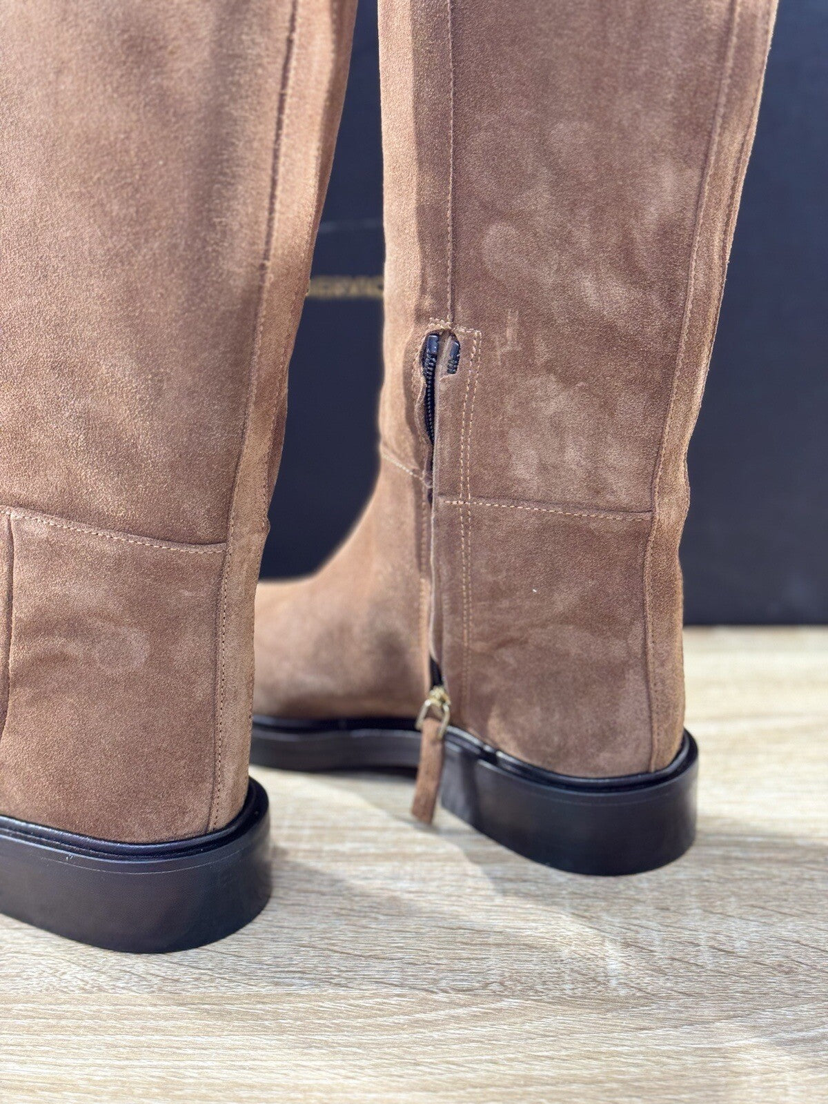 Angelo Bervicato Stivale Donna Tubo Suede Cuoio Handmade 36