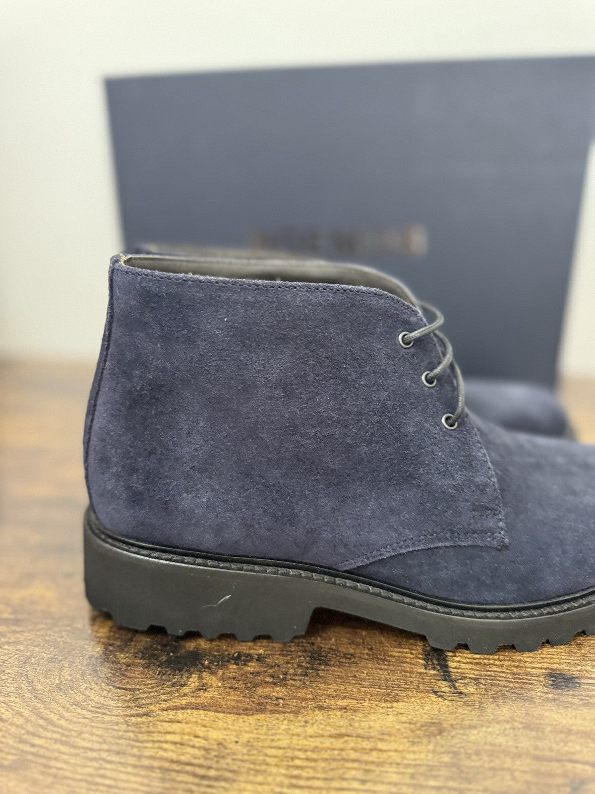 Boemos Polacchino Suede Blu  100% Made In Italy Casual Boot Uomo 40