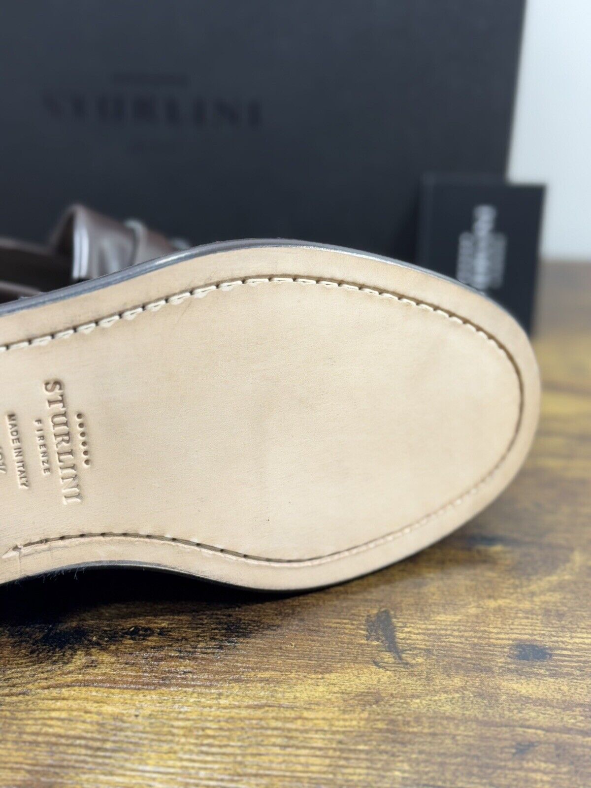 Sturlini Firenze Mocassino  Uomo Pelle Marrone Luxury Craftmanship Men 42.5