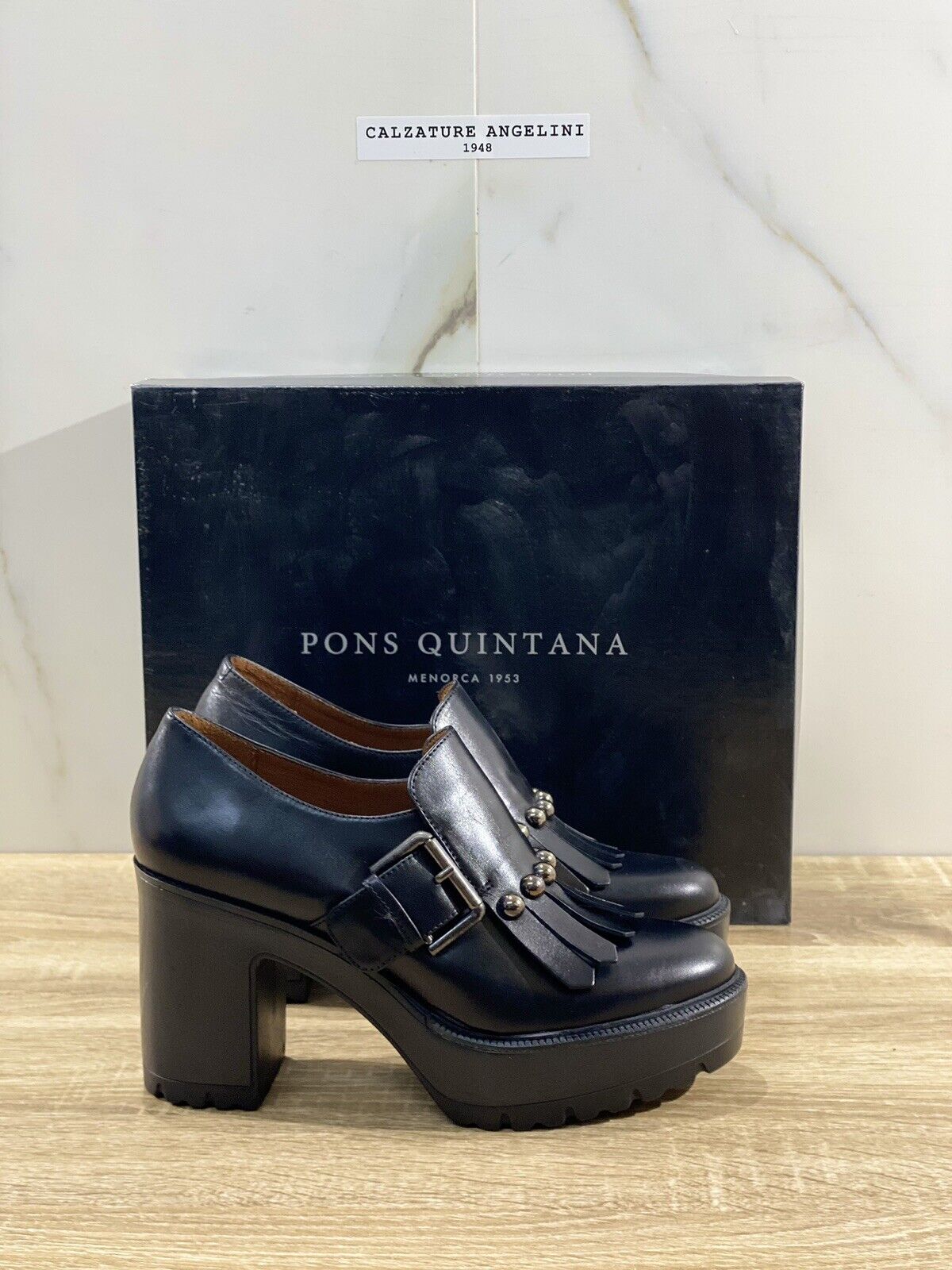 Pons Quintana Mocassino Donna In Pelle Nero Casual Con Tacco Pons Quintana 41