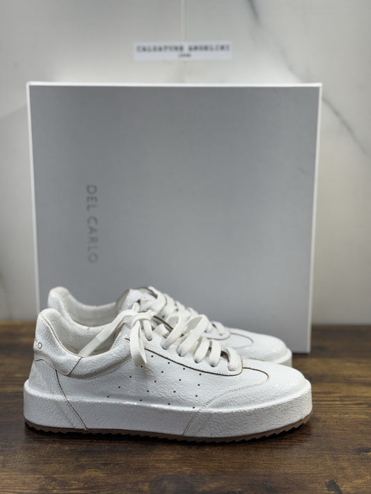 Del Carlo Sneaker     Pelle Bianco    Luxury Made In Italy Casual   Donna 41