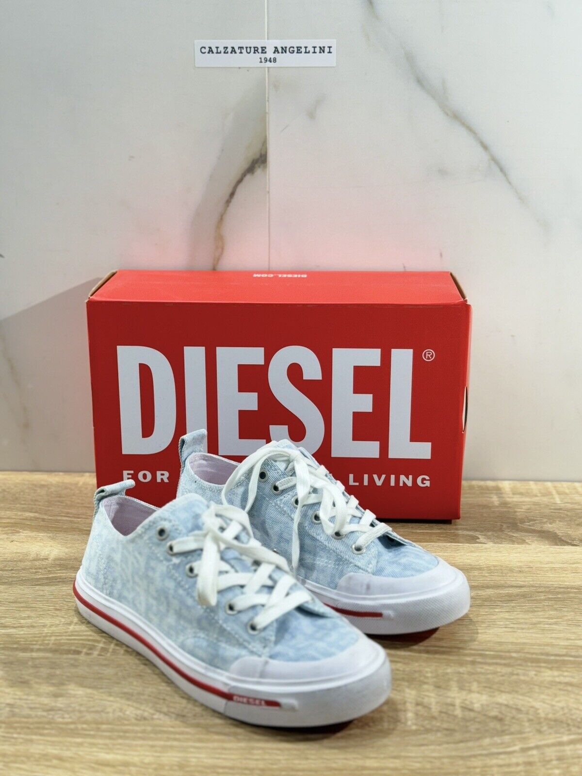 Diesel Sneaker Donna Athos Low Ice Blue Casual Cotton Extra Light 38