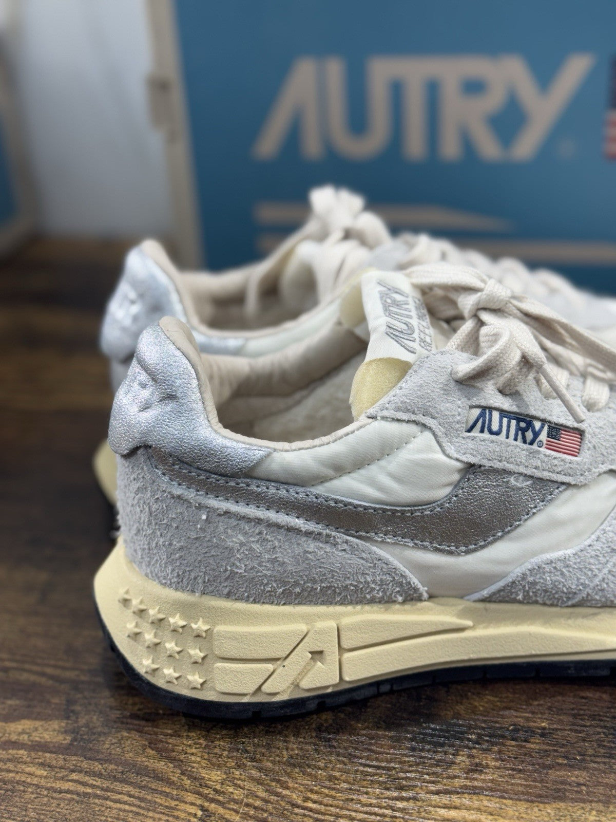 Autry Reelwind  Low Sneaker Suede White Silver    Casual Autry Donna 39