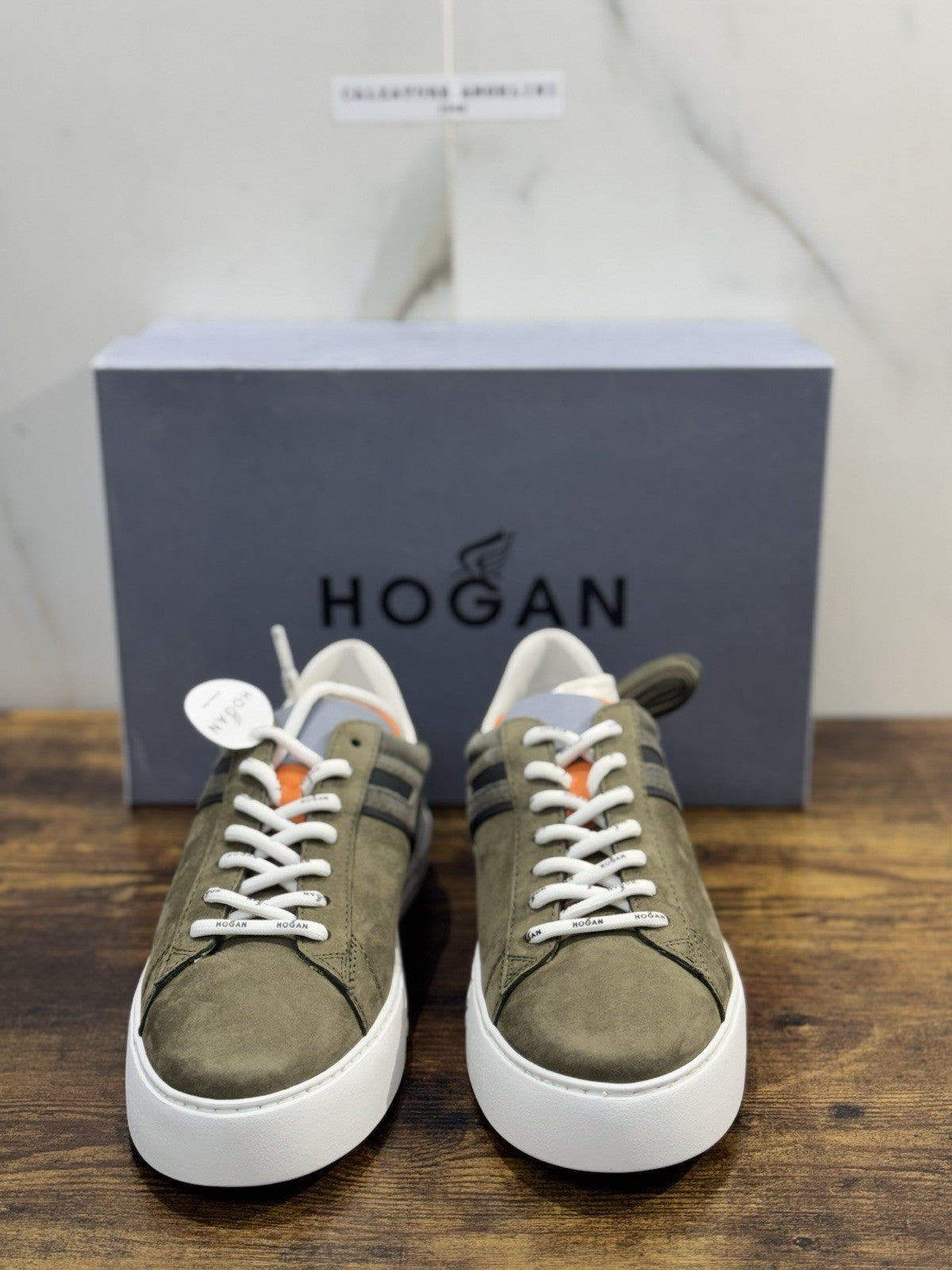 Hogan Rebel  Sneaker  Pelle Nabuk Verdone   Memory Foam   Casual    Uomo 41.5