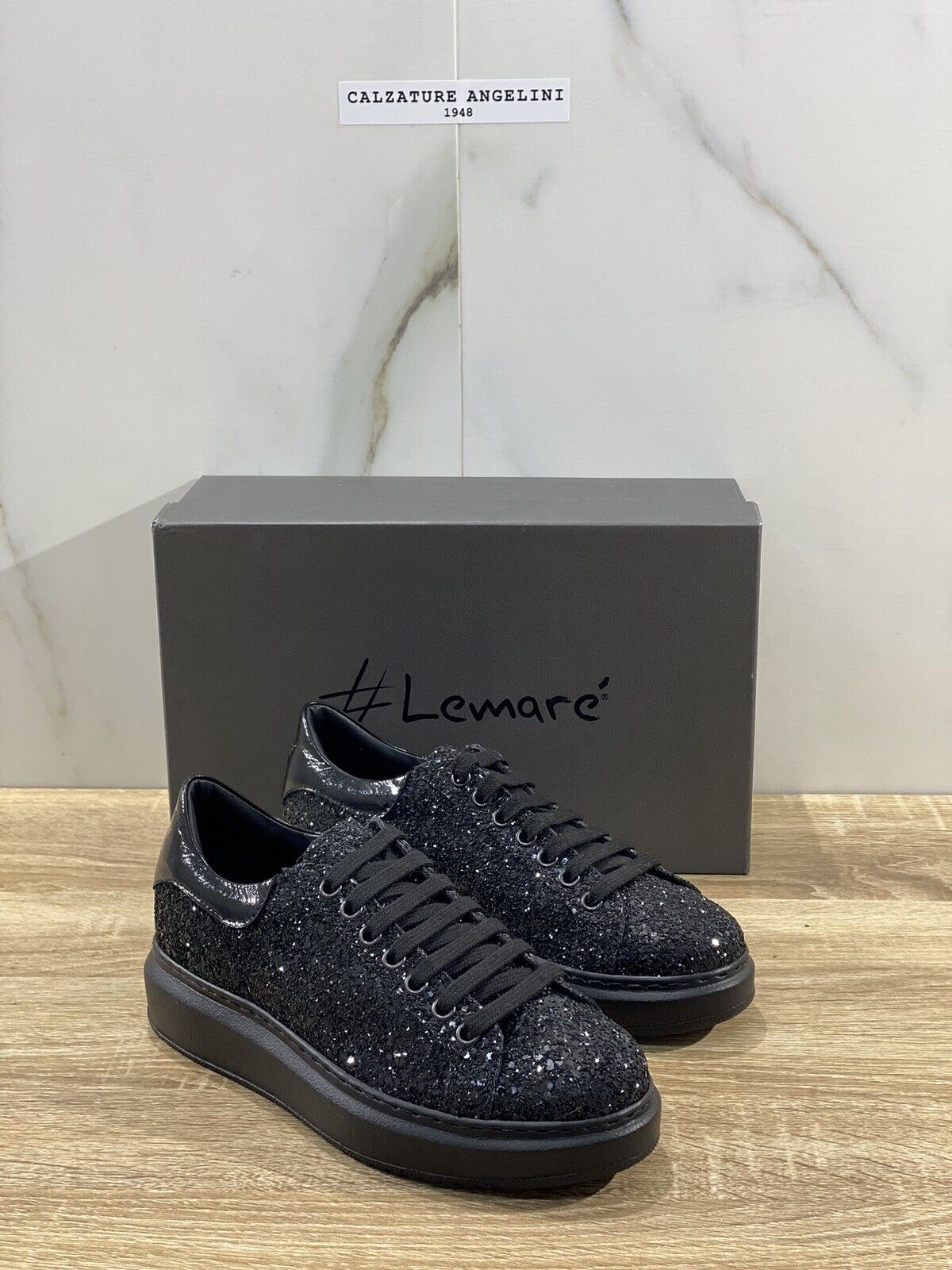 Lemare’ Sneaker donna glitter nero casual shoes Lemare’ donna 40