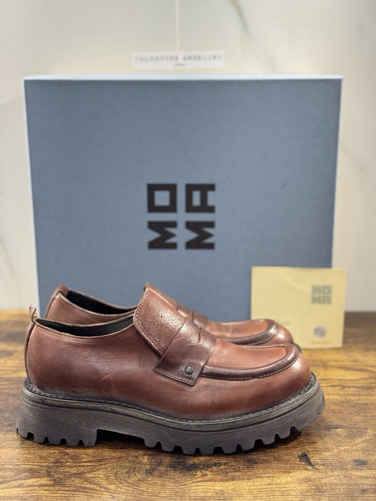 Moma Mocassino Pelle Cuoio   Fatto A Mano In Italia Luxury Moma Boot Donna 39