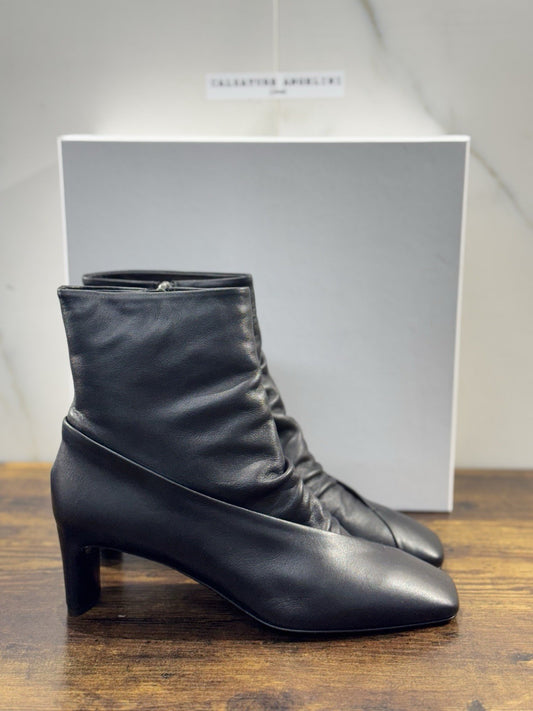 Del Carlo Stivaletto  Pelle Nero Luxury Made In Italy Boot Donna 41