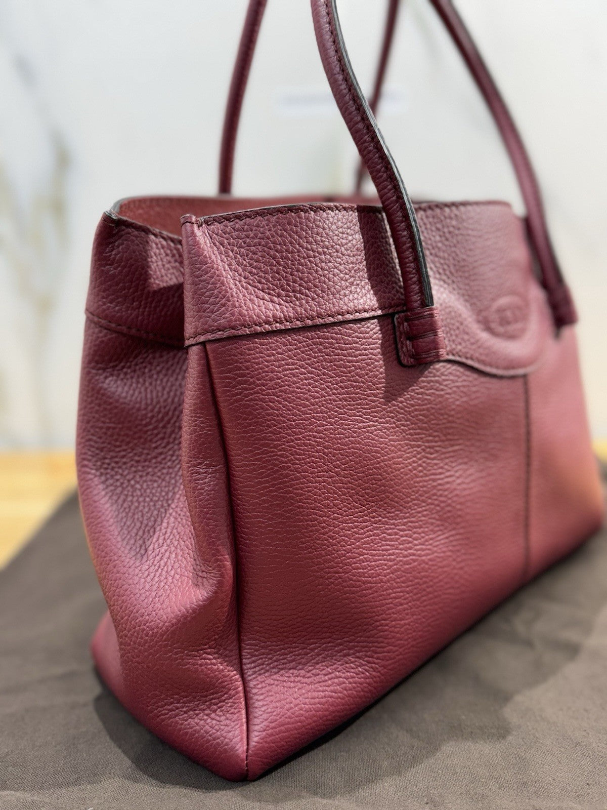 Tod’s Borsa Tote Mocassino Media Pelle Bordo’ Luxury Tod’s Handmade Bag Donna