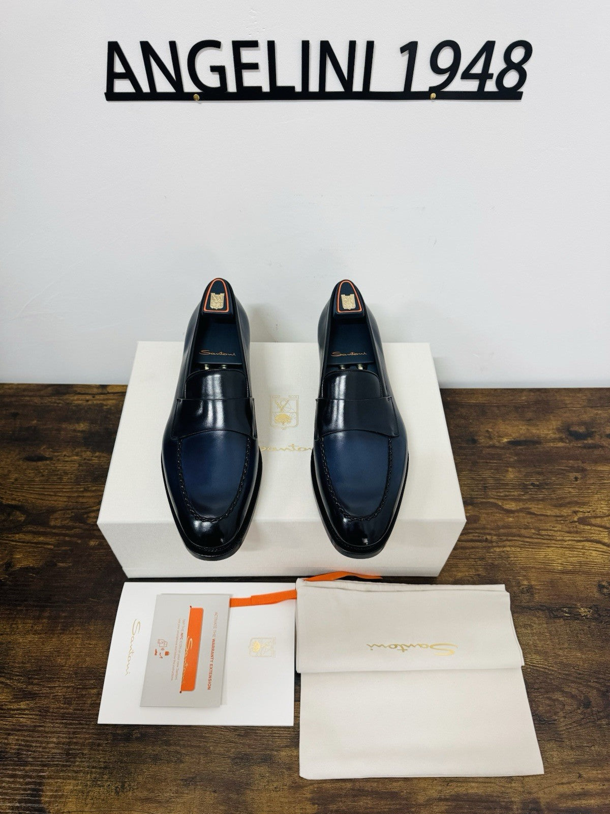 Santoni Mocassino Penny Collezione Meraviglia Limited Pelle Blu Luxury Uomo 42
