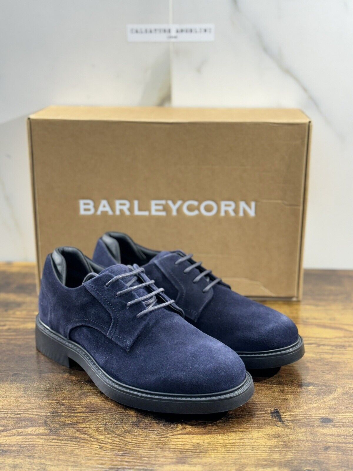 Barleycorn Scarpa Uomo Derby Sleek Pelle SuedeBlu Extralight Casual Men Shoes 39