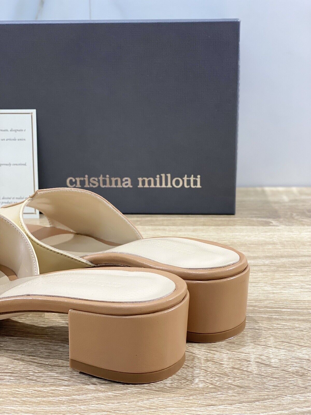 Cristina Millotti Sandalo Donna Pelle Soft Beige Luxury Handmade In Italy 37