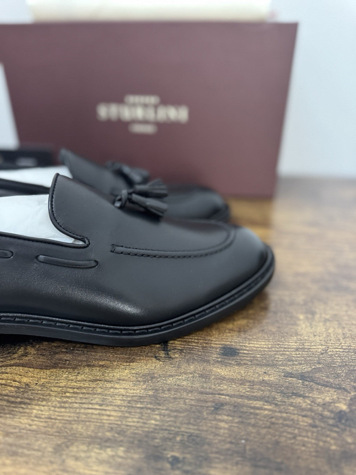 Sturlini  Mocassino Pelle Nero  Tassel Loafer      Luxury Scarpa Uomo 41.5