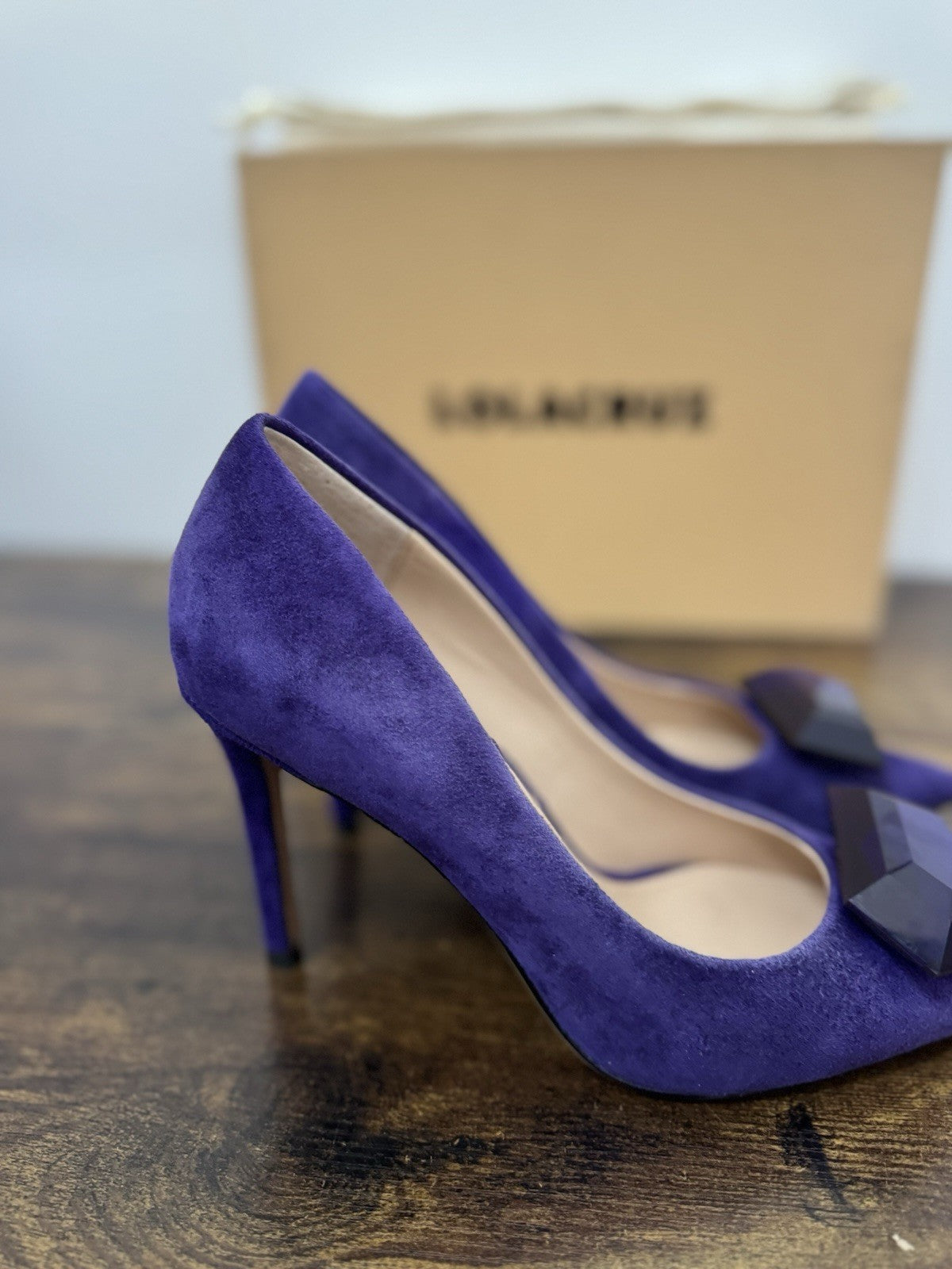 Lola Cruz Décolleté Pelle Suede  Viola Tacco Casual Donna 36