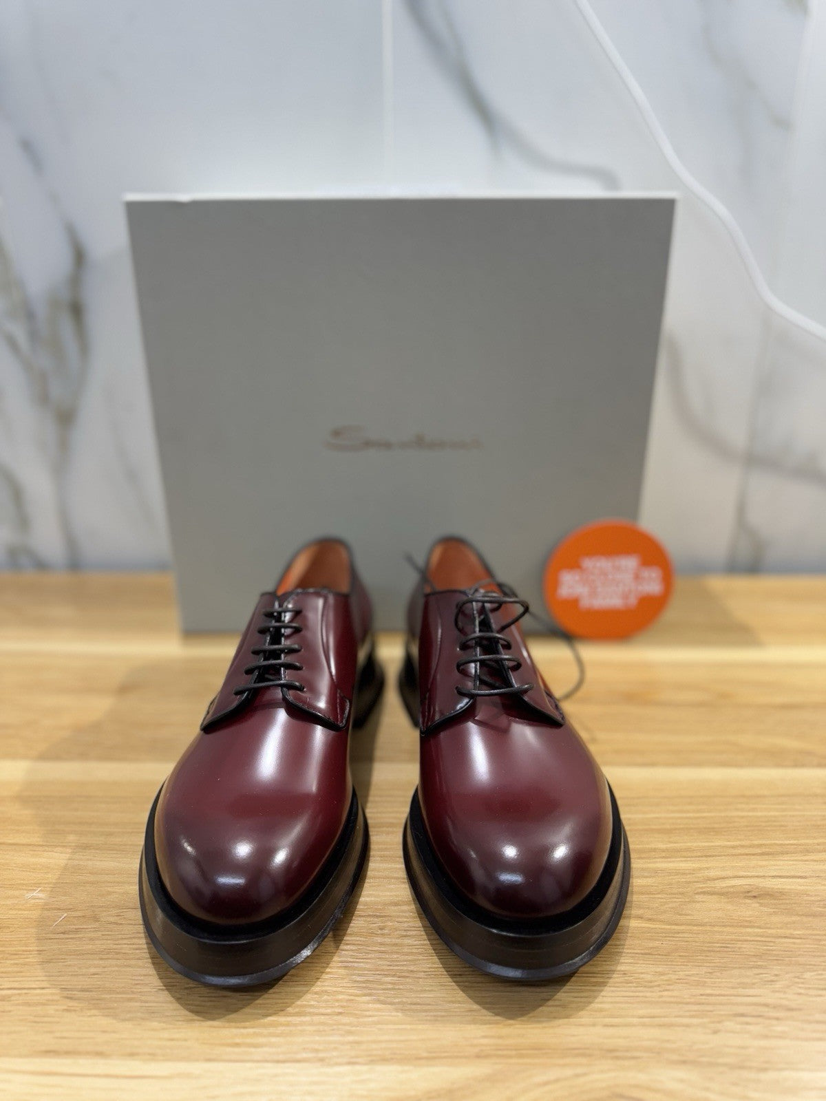 Santoni Derby Pelle Bordo’ Spazzolato Luxury Santoni Scarpa Uomo 41
