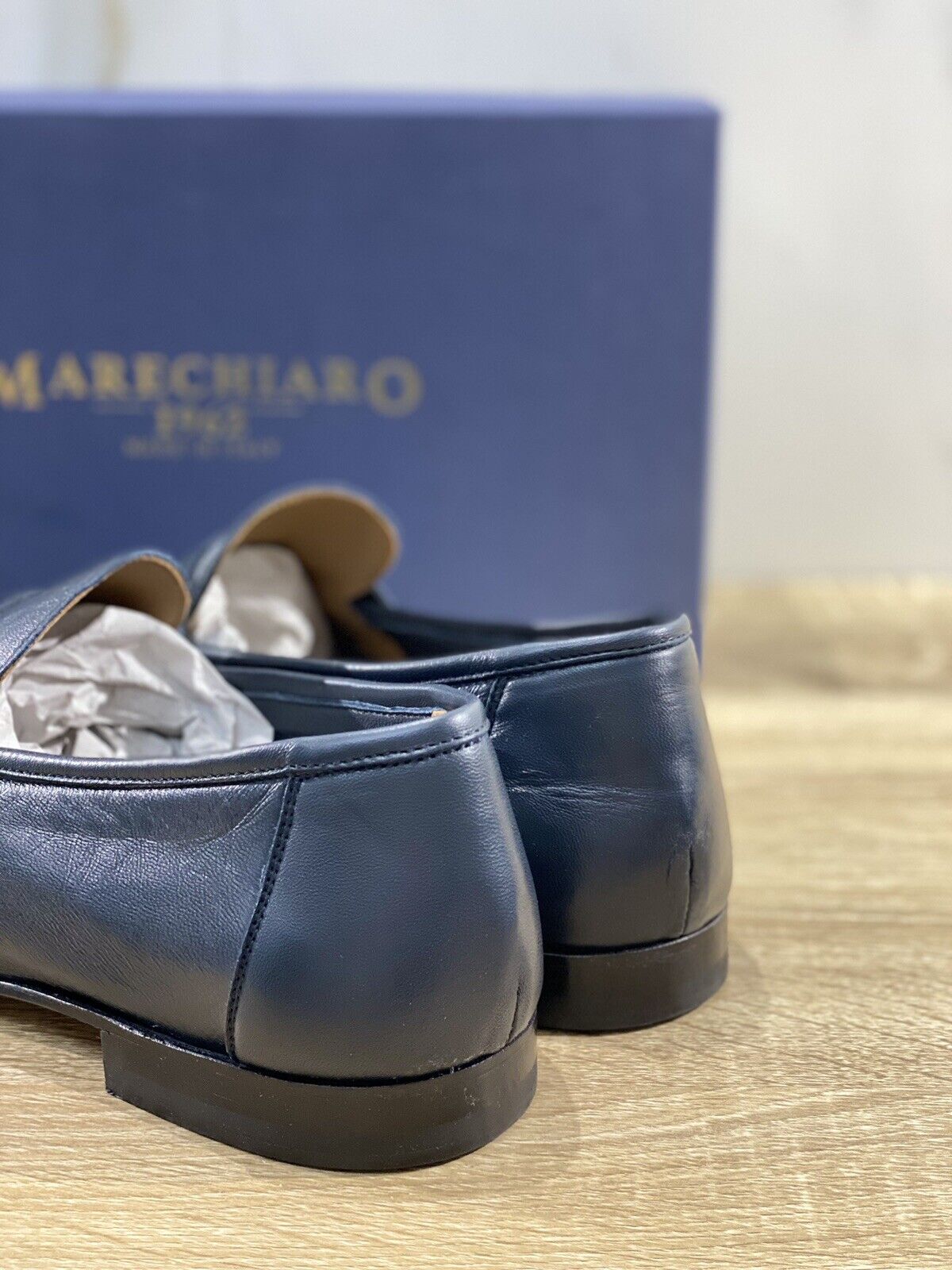 Marechiaro 1962 Mocassino Uomo Pelle Blu Fully Made In Italy 45