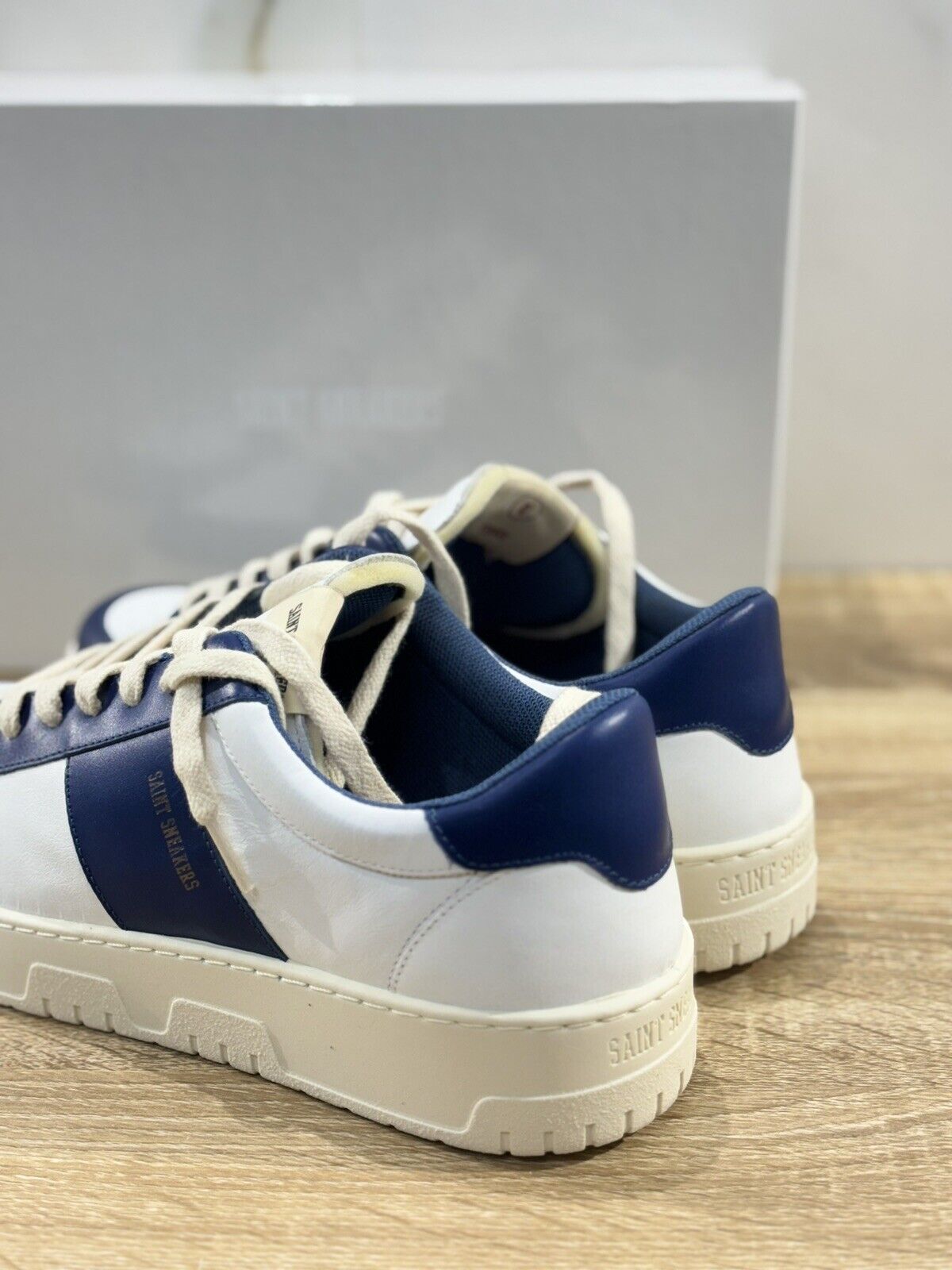 Saint Sneakers Uomo Tennis Club Pelle  Blu       Casual Shoes Made In Italy 42