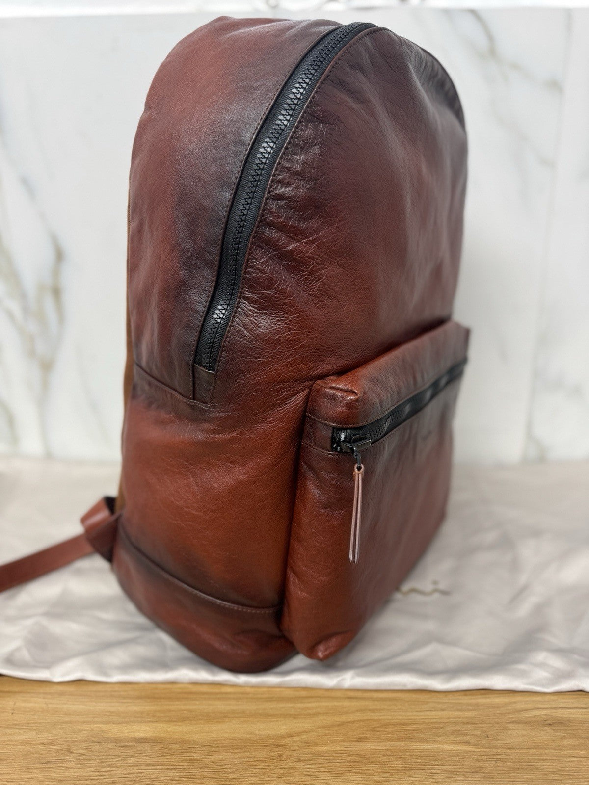 Santoni Maxi Zaino Backpack  Luxury Bag Santoni Cuoio Anticato Uomo