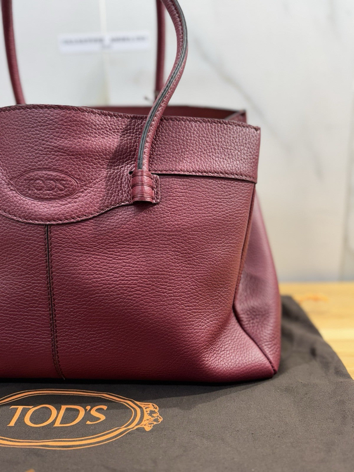Tod’s Borsa Tote Mocassino Media Pelle Bordo’ Luxury Tod’s Handmade Bag Donna