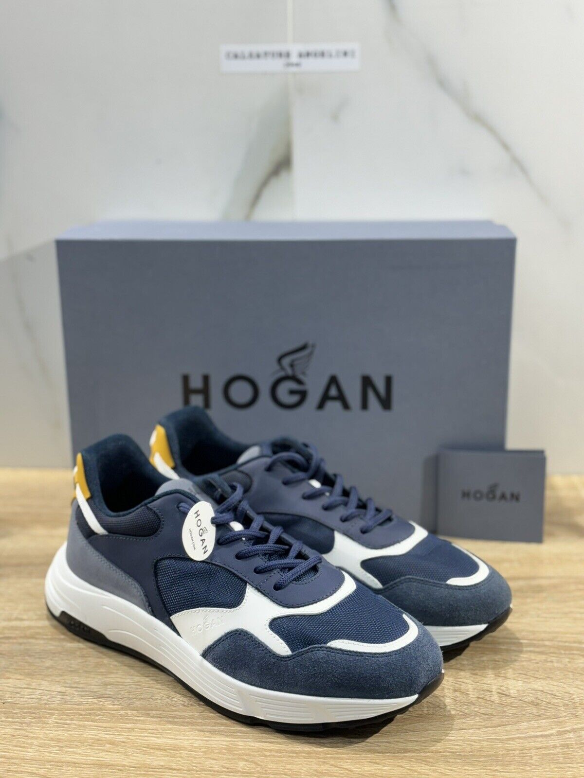 Hogan Hyperlight  uomo sneaker Pelle Blu   memory foam Luxury Hogan Men  42