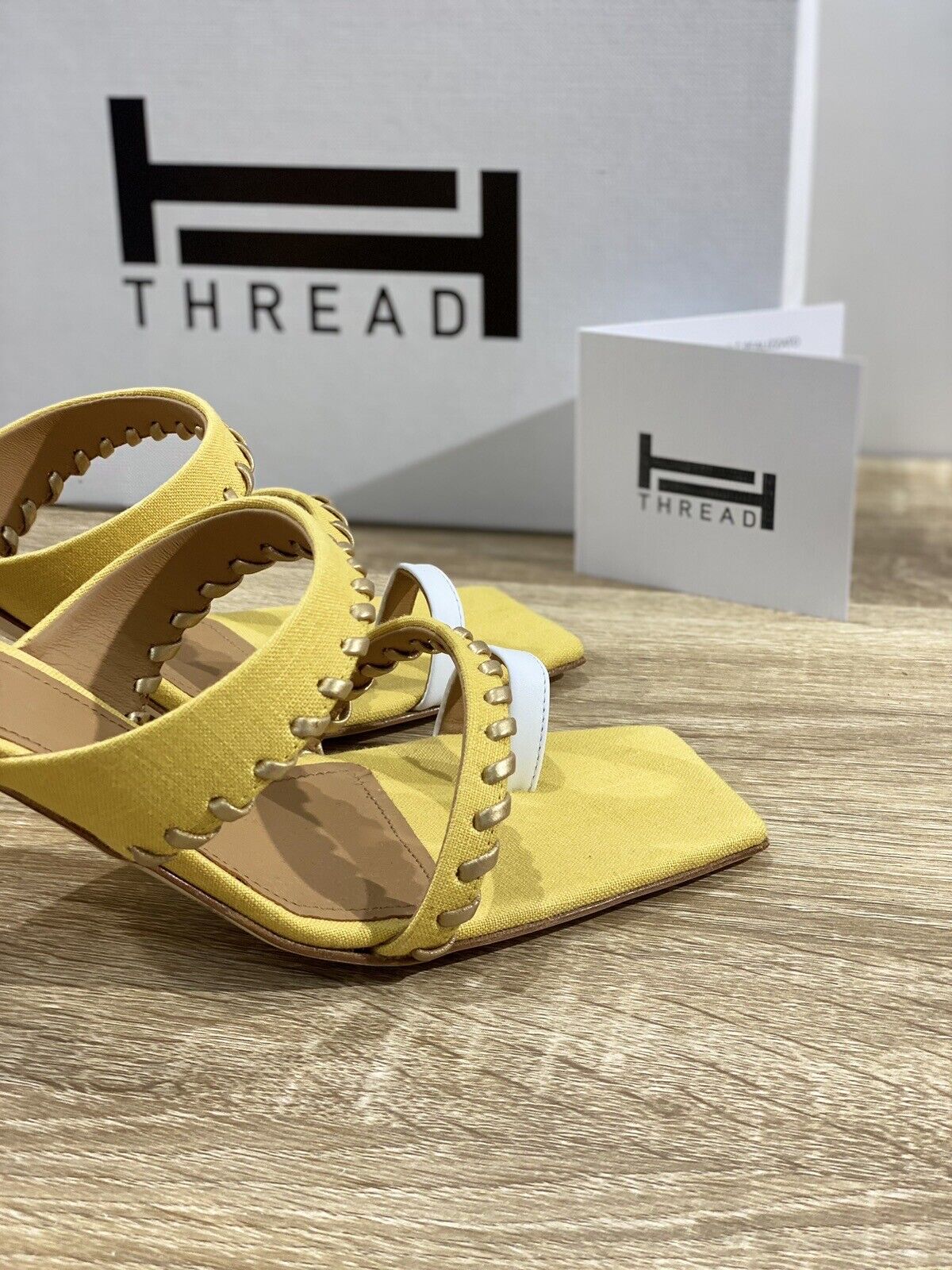 Thread Milano Sandalo Donna Emilie In Lino Giallo Made In Italy 39