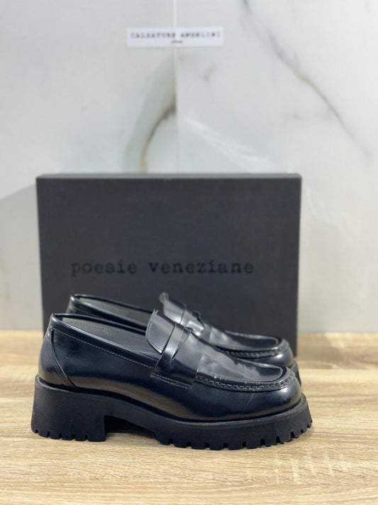 Poesie Veneziane Mocassino Donna Pelle Nero Extra Light Made In Italy 41