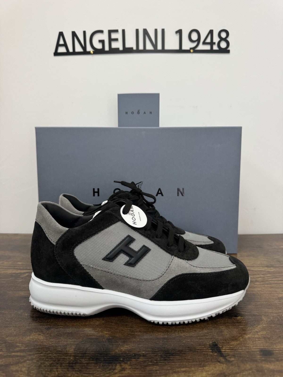 Hogan Interactive   sneaker Suede Grey Black    Luxury Hogan  Uomo 41