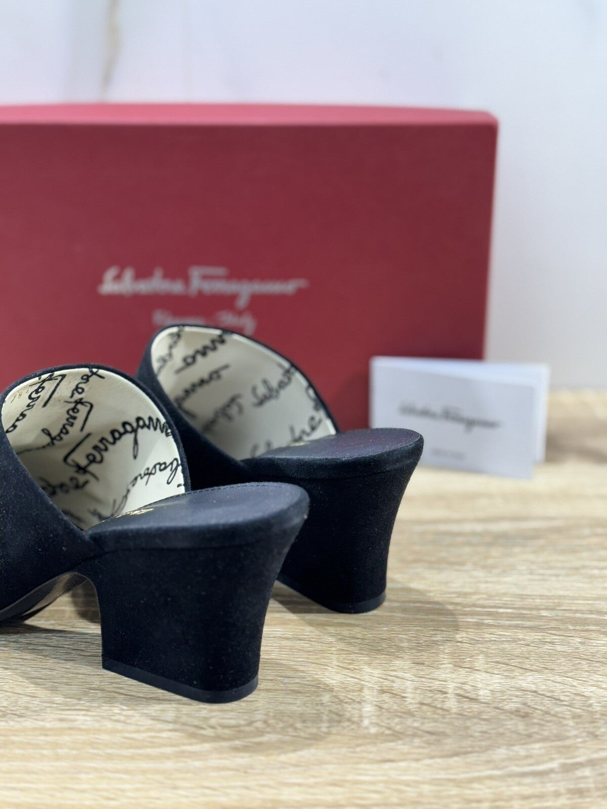 Salvatore Ferragamo Mule  Donna Sophie  Suede Nero Luxury Ferragamo Woman 36.5