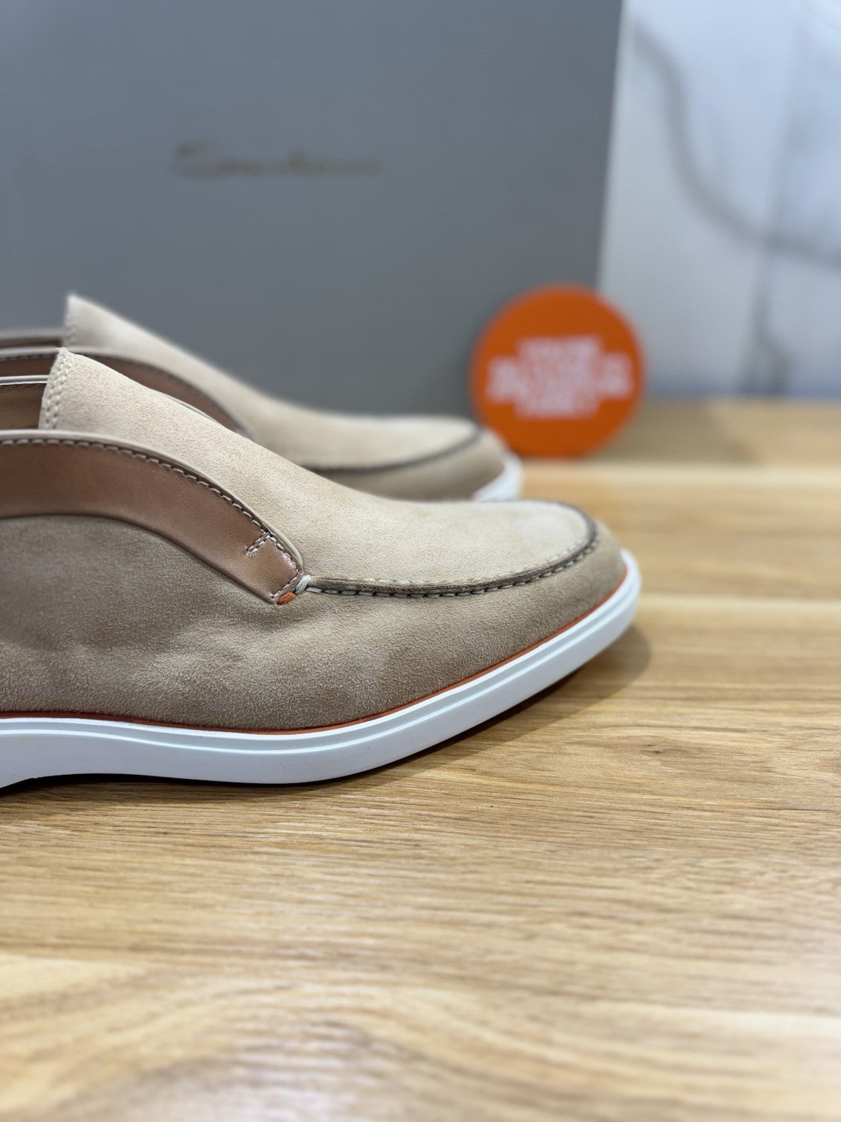 Santoni Polacchino  Summer Walk Suede Beige  Luxury Santoni Scarpe Uomo 43.5