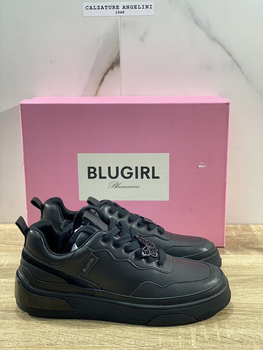 Blugirl Blumarine Donna sneaker Wow Pelle nera casual shoes woman 38