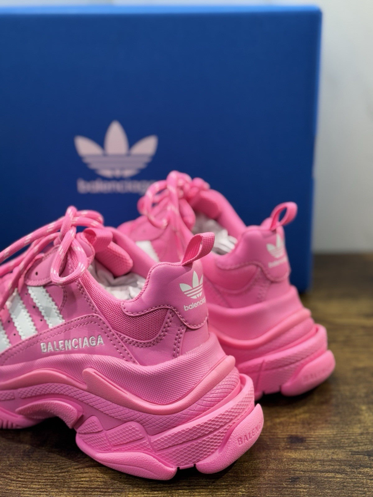 Balenciaga X Adidas Triple S Rosa Neon White Casual Luxury Balenciaga Donna 37